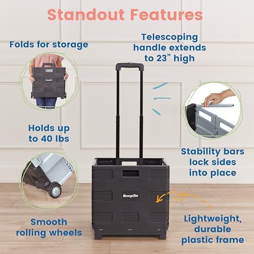 ECR4Kids Universal Rolling Cart with Canvas Organizer Bag, Mobile Storage, Red/Grey - Image 4