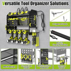 SUNALLY Power Tool Organizer Wall Mount with Charging Station,3 Layer,Black - Image 5
