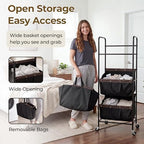 GRANNY SAYS 3 Tiered Laundry Sorter, Narrow Hamper Cart with Wheels - Image 4