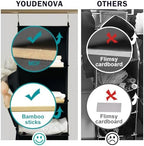 YOUDENOVA Hanging Closet Organizer and Storage for Clothes, 5-Shelf, Black | Locker/RV/Camper Organizer, 2 Side Pockets, Hanging Shelves for Small Closet, Dorm Room Essentials for Guys, Non-woven Fabric - Image 4