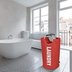DOKEHOM 125L X-Large Laundry Basket Bag, Collapsible Tall Hamper, Red - Image 7