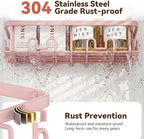 YASONIC Shower Caddy Adhesive, Rustproof Shower Organizer, Wall Shower Rack - Image 4