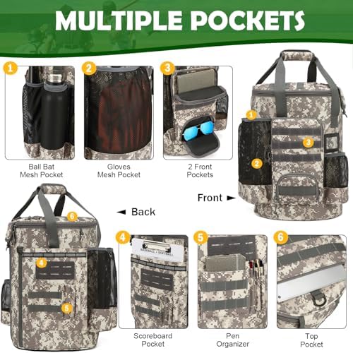Baseball Bucket Bag, Softball Coaches Bags Fit 6 Gallon Buket - Image 3