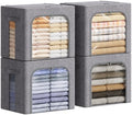 Lifewit 4 Pack Clothes Storage Bins with Metal Frame, Stackable Storage Box by Lifewit
