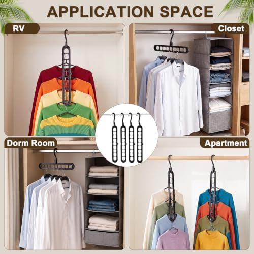 50 Pcs Space Saving Hangers for Clothes,Black - Image 7