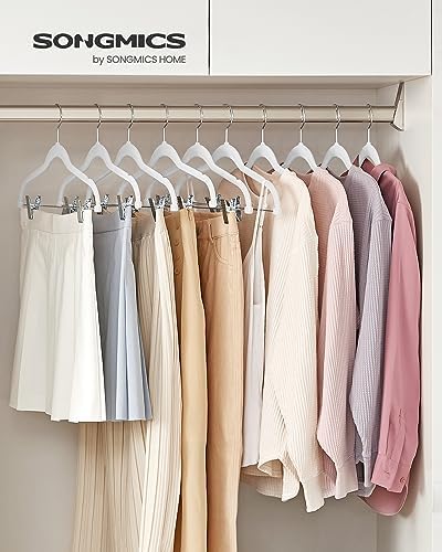 SONGMICS 20 Pack Pants Hangers,Velvet Hangers with Adjustable Clips - Image 2