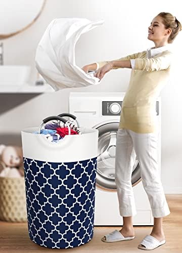 Fabspace Large Laundry Basket Laundry Hamper Bag Washing Bin Clothes Bag Collapsible Tall with Handles Waterproof Travel Bathroom College Essentials Storage for College Dorm, Family (Blue) 115L - Image 6