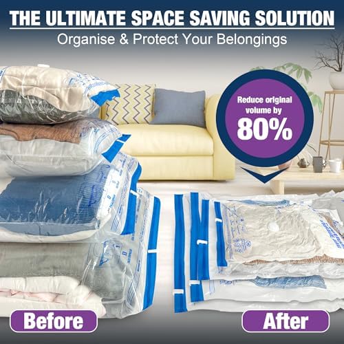 XXL Jumbo Vacuum Seal Storage Bags Extra Large for Clothing Bedding | 47''X35'', Airtight Triple Seal, Save 80% Space, Hand Pump, Work with Vacuum, Double Zip, Reusable, Easy to Use, 6 pack - Image 3