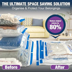 XXL Jumbo Vacuum Seal Storage Bags Extra Large for Clothing Bedding | 47''X35'', Airtight Triple Seal, Save 80% Space, Hand Pump, Work with Vacuum, Double Zip, Reusable, Easy to Use, 4 pack - Image 3