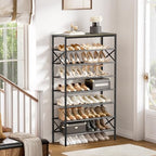 8 Tier Metal Shoe Rack with Wood Top, 24-32 Pairs - Image 6