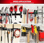 64 Inches Garage Tool Organizer Wall Mount, Tool Storage Rack Wall Mount, Heavy Duty Garden Wall Organizer System for Yard, garage and Shed, Tool Holder for Hanging Rake Snowboard Broom Mop - Image 7