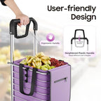 Folding Shopping Cart with Wheels 88 lbs Capacity Portable Grocery Cart Foldable Utility Cart with Storage Bag for Market Outdoor - Image 5