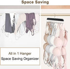 Bra Hanger for Closet Organizers and Storage,Tank Top Hangers Space Saving | Bra Organzier with 20 Foldable Hooks, Lingerie Storage Solutions Multi Hook Hanger for Dorm & Laundry Room Organization - Image 5