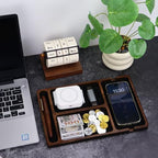 MultiBey Acacia Wood Valet Tray for Men Women, Nightstand Desk Organizer - Image 2