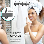 Coat Rack Wall Mount – 15 Inch Stainless Steel Hook Rail with 5 Double Coat Hooks for Hanging – Wall Mounted Entryway Organizer for Coats, Hats, Bags, Towels, Robes, Closet or Bathroom - Black 2 Pack - Image 7