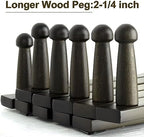 WEBI Accordion Wall Hanger,Expandable Wooden Hat Rack for Wall Mounted Coat Rack,Accordion Hat Hooks Holder for Baseball Caps,17 Peg,Dark Walnut - Image 4
