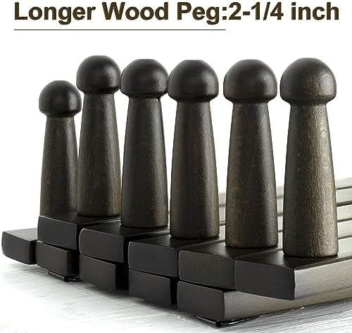 WEBI Accordion Wall Hanger,Expandable Wooden Hat Rack for Wall Mounted Coat Rack,Accordion Hat Hooks Holder for Baseball Caps,17 Peg,Dark Walnut - Image 4