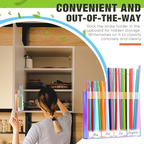 Qinyoung Acrylic Straw Holder for Cabinet Door,Classic,Large,Iridescent - Image 6