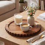 Maxdot 10 Inch Acacia Wood Lazy Susan Turntable Organizer, Round - Image 6
