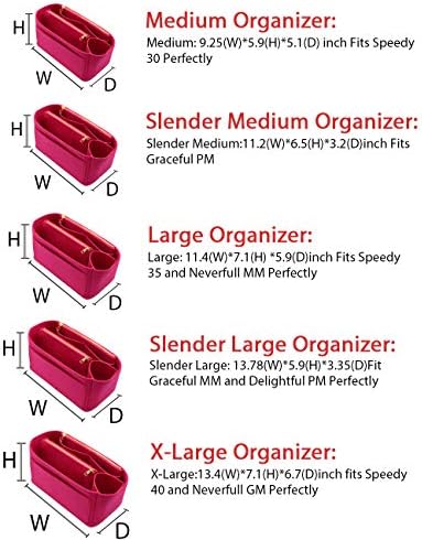 LEXSION Felt Purse Organizer Insert, Tote Bag Shaper Dividers with 5 Sizes - Image 2