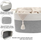 96L Laundry Basket with Handles, Extra Blanket Basket, White/Grey - Image 3