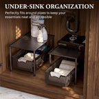 Simple Houseware Stackable Under Sink Sliding Basket Drawer, Brown - Image 6