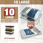 Vacuum Storage Bags, 10 Large Vacuum Seal Bags for Clothing (Pack of 2) - Image 2