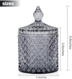 2 Pack Qtip Holder Apothecary Jars with Lid, Thick Glass, Gray - Image 3
