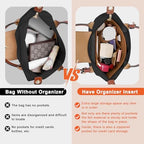 LOUKAYCCI Purse Organizer Insert for Le Pliage Large Handbags Insert Organizer (Brown, Large) - Image 3