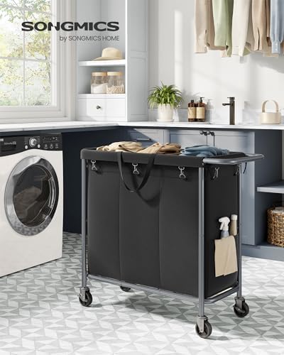 SONGMICS Laundry Basket with Wheels, 3-Section, 52.7 Gallons (199.5 L) - Image 2