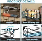3 Tier Hair Tool Organizer Wall Mount, curling iron holder Basket, Black - Image 5