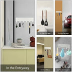 GTK Key Holder for Wall, Key Hooks with 6 Hooks, Wall Mounted Key Holder for Hallway, Self Adhesive Key Rack(White) - Image 6