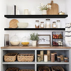 QEEIG Floating Shelves for Wall 47.2" Extra Long - Wall Mounted Shelf Bathroom Kitchen Living Room Bedroom Farmhouse Home Decor Display Bookshelf Large 47.2 x 9.3 inch Set of 2, Black (008-120B) - Image 2