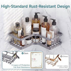 Veken Corner Shower Caddy 3-Pack, Advanced Rustproof Design&Stable Storage - Image 3
