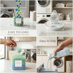 3+2 Pack Laundry Pods Containers & Dryer Sheet Holder & Laundry Detergent Dispenser, Laundry Room Organization and Storage Jars with Lids, Labels and Scoops for Scent Booster, Powder, Pods - Image 6