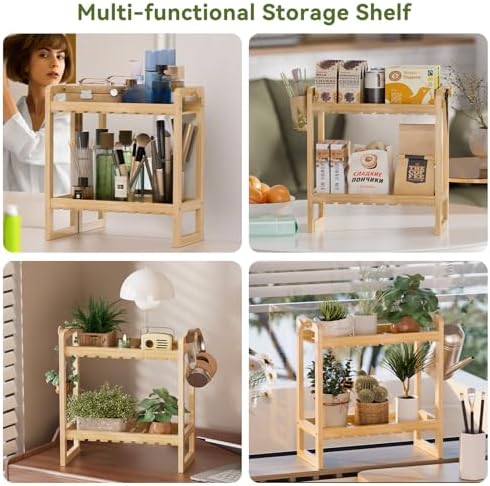 AmazerBath Bamboo Over The Toilet Storage Shelf - 2-Tier Bathroom Organizers and Storage Shelves, 2 in 1 Dual Stable Above Over Toilet Bamboo Shelf Home Storages Rack for Small Bathroom, Space Saver - Image 6