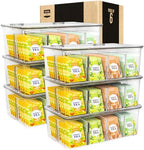 Utopia Home Tea Bag Organizer - Stackable Tea Bag Storage Organizer with Clear Top Lid- Tea bag holder For Counter tops, Kitchen Cabinets, Pantry, Sweeteners (Clear, Pack of 6) by UTOPIAHOME