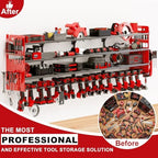 Large Power Tool Organizer Wall Mount, 16 Drill Holders Storage Rack, Red - Image 3