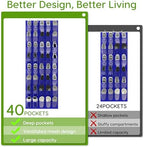 Over the Door Shoe Organizer with 40 Large Breathable Mesh Pockets, Space Saving Shoe Holder, Hanging Shoe Rack for Entryway Bedroom Closet Storage (Navy Blue, 40 Pockets) - Image 5