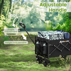 Blomoba Folding Wagon Cart with Wheels, 220lbs Utility Wagon Cart, Black - Image 6