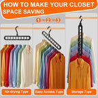 Closet Organizers and Storage,College Dorm Room Essentials Magic Hangers | 6 Pack Multifunctional Multi-Color Organizer Smart Space Saving Hangers with 9 Holes Storage Organization for Wardrobe Closet - Image 5