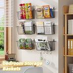 Simple Trending 6 Pack Wire Basket Wall Mount Hanging Baskets - Image 3