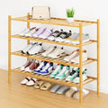 Smiry Bamboo Shoe Rack, 16 Vertical Slats, 4 Tier - 33.7" Wide, Natural by Smiry