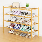 Smiry Bamboo Shoe Rack, 16 Vertical Slats, 4 Tier - 33.7" Wide, Natural by Smiry