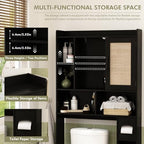 RUSTOWN Rattan Over The Toilet Storage Cabinet, Bathroom Storage Cabinet - Image 7