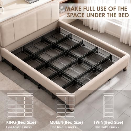 VECELO Under Bed Storage Containers with Wheels, Foldable Shoe Organizer Drawer with Handles, Space Saving for bedroom, Tool-free Assembly, 2 Pack - Image 4