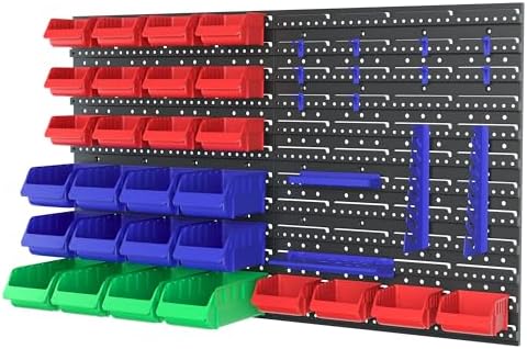 WORKPRO 44PCS Wall Mounted Storage Bins for Garage Storage by WORKPRO
