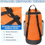 BALEINE 120L Laundry Bag Backpack, 900D Oxford Fabric Large Travel Laundry Bags with Shoulder Straps and 2 Mesh Pockets for College Dorm, Apartment, Laundromat (Orange, 120L) - Image 4