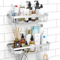 Moforoco Shower Caddy Shelf Organizer Rack, Self Adhesive Black Bathroom Shelves Basket, Home Farmhouse Wall Inside Organization and Storage Decor Rv Accessories, First Camper Apartment Essentials by MOFOROCO