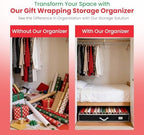 Handy Laundry Gift Wrap Storage Organizer, Easily organize Wrapping Paper, Ribbons, Bows, Scissors, Fits 18-24 Standard Rolls, Keeps Gift Supplies in Perfect Condition & Ready for Next Season, (Black) - Image 5